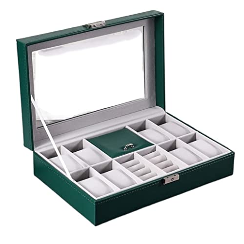 Uhrenvitrine, Uhrenbox mit 8 Fächern, Schmuckschatulle für Herrenringe, Uhrenvitrine, Aufbewahrungsbox, Uhrenaufbewahrungs-Organizer, Herrenuhrenbox Uhrenvitrine, Uhrenbox mit 8 Fächern, Schmuckschatulle für Herrenringe, Uhrenvitrine, Aufbewahrungsbox, Uhrenaufbewahrungs-Organizer, Herrenuhrenbox von Generic