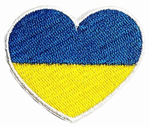 Ukraine Herz bestickte DIY Patches Applikation Nähen Aufbügeln Patches Stickerei Kleidung T-Shirt Jacken Hüte Jeans Rucksäcke für Männer Frauen Jungen Mädchen von Generic