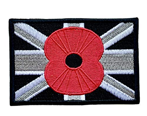 Union Jack Mohnblumen-Flagge – Remembrance Day – bestickt – Aufbügel Patches zum Aufbügeln oder Aufnähen. von Generic
