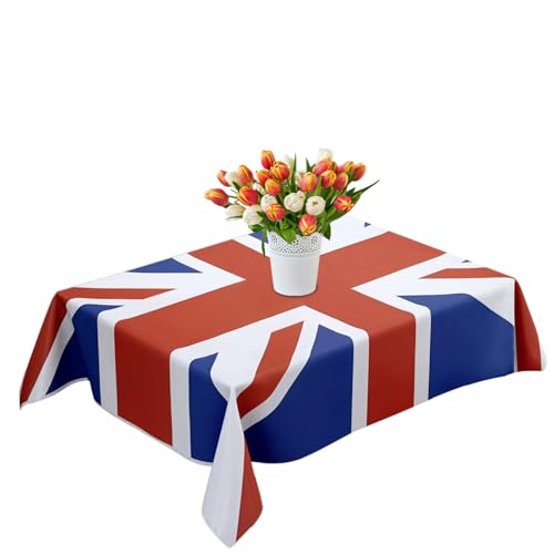 Union Jack Tischdecke - Königliche Feierlichkeiten, Drappierungen der britischen Flagge | Strapazierfähiges Polyester-Stoffbanner, dekoratives Essstück für die patriotische Versammlung Union Jack Tischdecke - Königliche Feierlichkeiten, Drappierungen der britischen Flagge | Strapazierfähiges Polyester-Stoffbanner, dekoratives Essstück für die patriotische Versammlung von Generic