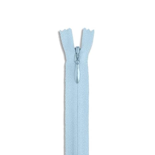 Unsichtbarer Reißverschluss, 17,8 cm, nicht trennend, versteckte Naht-Reißverschlüsse für Kleider, Röcke, Handwerk, Kissen und DIY-Kleidungsreparaturen, 2 mm Zähne (Hellblau) von Generic