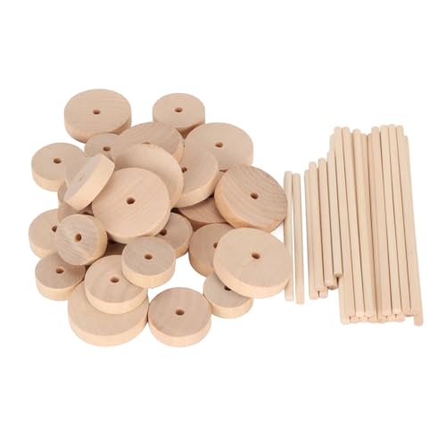 Generic Birkenholz-Holzräder, 54 Stück, DIY-Bastelmaterial zum Malen und Dekorieren mit Weihnachtsbaumsockel Generic Birkenholz-Holzräder, 54 Stück, DIY-Bastelmaterial zum Malen und Dekorieren mit Weihnachtsbaumsockel von Generic