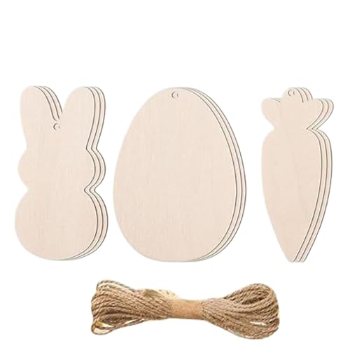 Unvollendete Osterholzschilder | Bunny Egg Karrot unvollendete Holzschilder | Handarbeit für Erwachsene, Erwachsene von Generic