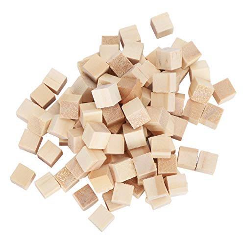 Unvollendete Würfel 0,4 -Zoll -Holzblöcke, 100 Stück/Pack Square Duschspiel für Handwerk von Generic