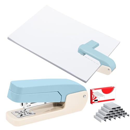 Upgrade Bürohefter, 25 Blatt Kapazität mit 1000 Heftklammern, Desktop-Hefter, Bürobedarf für Studenten und Büroangestellte (360° drehbar, blau) von Generic