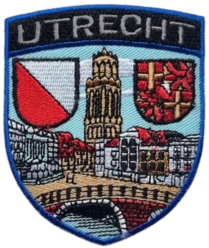 Utrecht Niederlande Patch bestickt zum Aufbügeln oder Aufnähen (7,6 cm) Reise Europa Holland Urlaub Souvenir Tourist Emblem Geschenk Patches von Generic