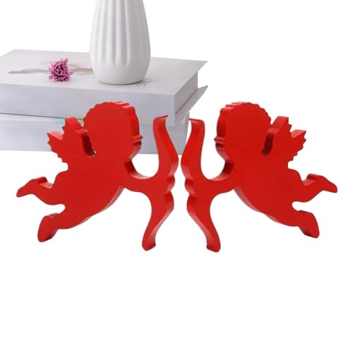 Valentinstag-Holzdekoration – Valentinstagsdekoration, Cartoon-Charakter-Holzblock, -Tischdekoration, Holzschild für Schreibtisch, Esstisch, Schrank von Generic