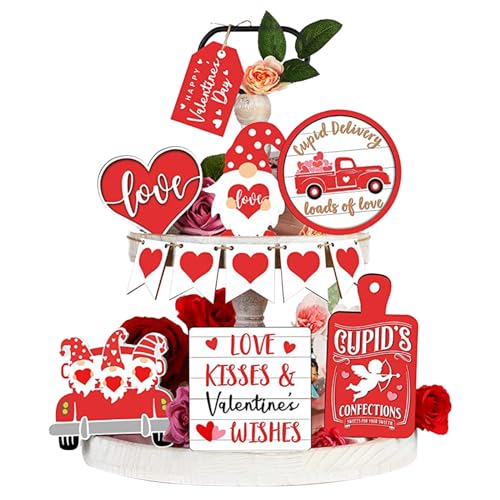Valentinstag Tiered Tablett Deko Liebe GNOME LKW Cupid Herz Holz Zeichen Tisch Mittelstücke rustikale Bauernhaus Dekor Valentine's Day Gifts Hochzeit Deko Geschenke zum Valentinstag für Frauen Valentinstag Tiered Tablett Deko Liebe GNOME LKW Cupid Herz Holz Zeichen Tisch Mittelstücke rustikale Bauernhaus Dekor Valentine's Day Gifts Hochzeit Deko Geschenke zum Valentinstag für Frauen von Generic