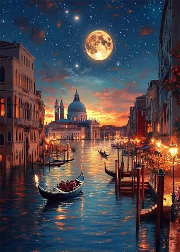 Venedig Diamond Painting Erwachsene, Diamond Painting Mond Crystal Art Muster 5D DIY Quadratische Steine Vollbohrer Mosaik Bastelset Erwachsene für Home Deko Wohnzimmer, Geschenke 100x135cm -bby250712 Venedig Diamond Painting Erwachsene, Diamond Painting Mond Crystal Art Muster 5D DIY Quadratische Steine Vollbohrer Mosaik Bastelset Erwachsene für Home Deko Wohnzimmer, Geschenke 100x135cm -bby250712 von Generic