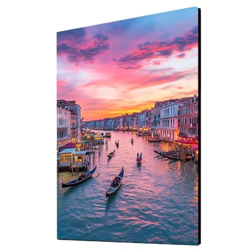 Venedig Malen Nach Zahlen Erwachsene Landschaft Malen Nach Zahlen 50x35CM DIY Basteln Erwachsene Klarheit Farbe Leinwan Bilder mit Acrylfarben Set 3 Typen Pinsel für Wanddeko Wohnzimmer 2YH-6233 von Generic