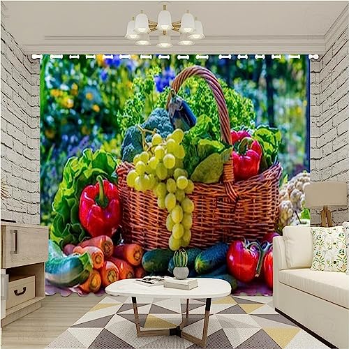 Verdunkelungsvorhang 3D Grünes Obst Und Gemüse 280 X 250 Cm Blickdichte Gardinen -Lichtundurchlässige Vorhänge Mit Ösen Für Schlafzimmer Kinderzimmer Geräuschreduzierung 2Er Set - Vorhang Fü -0P4P/H0H Verdunkelungsvorhang 3D Grünes Obst Und Gemüse 280 X 250 Cm Blickdichte Gardinen -Lichtundurchlässige Vorhänge Mit Ösen Für Schlafzimmer Kinderzimmer Geräuschreduzierung 2Er Set - Vorhang Fü -0P4P/H0H von Generic