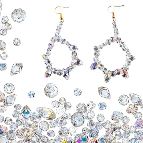 Verschiedene Kristallperlen, 1300 x winzige Glas-Kristallperlen, bunte glitzernde Strasssteine für Armbänder, Ohrringe mit Löchern Verschiedene Kristallperlen, 1300 x winzige Glas-Kristallperlen, bunte glitzernde Strasssteine für Armbänder, Ohrringe mit Löchern von Generic