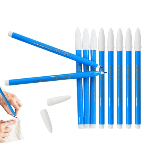 Verschwindender Tintenroller für Stoff, wasserlöslicher Stoffmarker, 10 Filzstifte zum Nähen | Bequemer wasserlöslicher Marker, Kugelschreiberspitzen aus Kohlfaser von Generic