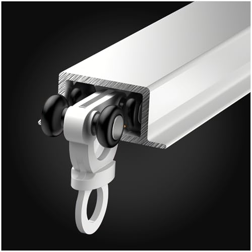 Versenkte Vorhangschienen, Decken Vorhangschiene, 1 Läufig Aluminium-Vorhangschienen-Set, für Gardinenaufhängung, Raumteiler, Wohnmobil, Balkone, Büros, Hotels(Black,5m/16.4FT(4 * 1.25m)) von Generic