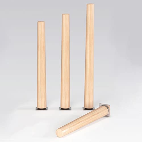 Verstellbare Möbelfüße Möbelbeine aus Holz Stützbeine aus massiver Buche Ersatz Tischbeine konische Esstisch/Couchtischfüße für Schrank Fernsehschrank Möbel 4 Stück (70 cm (27,5 Zoll)) von Generic