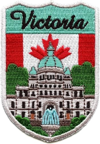 Victoria Canada Shield Patch (7,6 cm) besticktes Bügelabzeichen Reise-Souvenir-Emblem perfekt für Rucksäcke, Gepäck, Hüte, Taschen, Handwerk, DIY Geschenkflicken von Generic