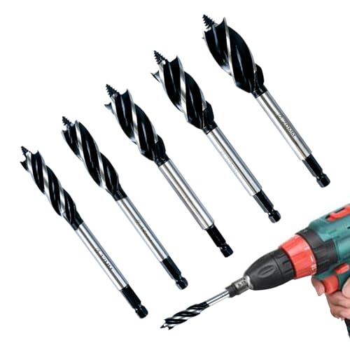 Vier-Nut und Vier Schneiden, Spiralbohrer-Set, Tieflochöffner-Bohrer, Mehrzweck-Reparaturwerkzeug für Schreiner, Hobby- und -Handwerker Vier-Nut und Vier Schneiden, Spiralbohrer-Set, Tieflochöffner-Bohrer, Mehrzweck-Reparaturwerkzeug für Schreiner, Hobby- und -Handwerker von Generic