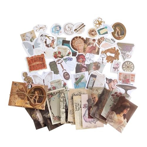 Vintage Aesthetic Aufkleber, vielseitig einsetzbare dekorative Aufkleber für Scrapbooking - Bunte Fotoalbum-Dekorationen, Scrapbooking-Zubehör für Einladungen Vintage Aesthetic Aufkleber, vielseitig einsetzbare dekorative Aufkleber für Scrapbooking - Bunte Fotoalbum-Dekorationen, Scrapbooking-Zubehör für Einladungen von Generic