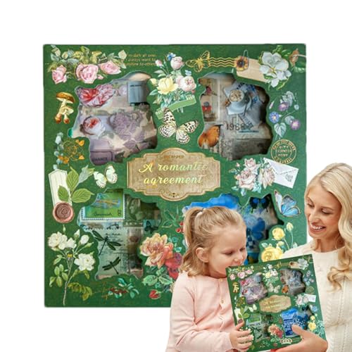 Vintage-Aufkleber für Journalisierung | Aufkleber für Scrapbooking 100 Stück | Dekorativer und handgefertigter Kunstaufkleber für erwachsene und jugendliche Frauen Vintage-Aufkleber für Journalisierung | Aufkleber für Scrapbooking 100 Stück | Dekorativer und handgefertigter Kunstaufkleber für erwachsene und jugendliche Frauen von Generic