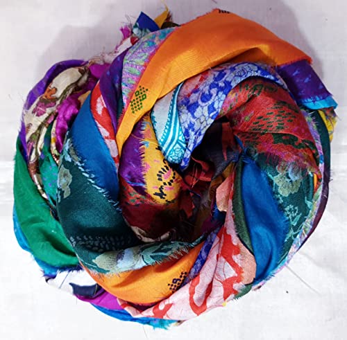 Vintage Fabuloz Ungenähtes Seiden-Sari-Band, Garnquasten, recycelte SKEINS, 91,4 cm, gemischte Farbtöne, Tagebuch, Scrapbooking, Handwerk, Projekt, Dekorstreifen, Indien, Lot Beauty Vintage Fabuloz Ungenähtes Seiden-Sari-Band, Garnquasten, recycelte SKEINS, 91,4 cm, gemischte Farbtöne, Tagebuch, Scrapbooking, Handwerk, Projekt, Dekorstreifen, Indien, Lot Beauty von Generic