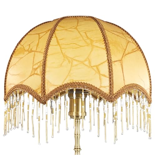 Vintage Lampen Schatten Victorian Randlampenschatten mit Quasten Dome Dome Scalloped Lamp Shade Ersatz Antiquitätenlampenschirme für E27 Tischlampen Stößen Lampen 7.87x7.48 von Generic