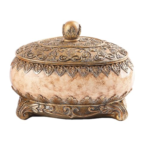 Vintage Schmuckschatulle, Vintage-Schmuckschatulle, oval, Fantasie, für Damen, dekorative Ringboxen für Zuhause, Erinnerungsbox, Hochzeit, Vintage, Schmuckorganizer Vintage Schmuckschatulle, Vintage-Schmuckschatulle, oval, Fantasie, für Damen, dekorative Ringboxen für Zuhause, Erinnerungsbox, Hochzeit, Vintage, Schmuckorganizer von Generic
