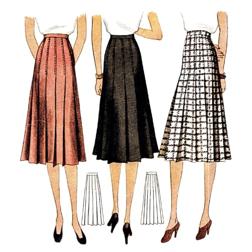Vintage Schnittmuster im Stil der 1940er Jahre, Faltenrock, Taille: 61 cm von Generic