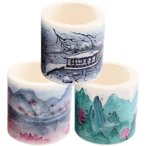 Vintage Washi Tape 3 Stück chinesische Landschaft Blumen Pflanzen Landschaft Masking Tape dekoratives Klebeband für DIY Scrapbooking Kunsthandwerk Vintage Washi Tape 3 Stück chinesische Landschaft Blumen Pflanzen Landschaft Masking Tape dekoratives Klebeband für DIY Scrapbooking Kunsthandwerk von Generic