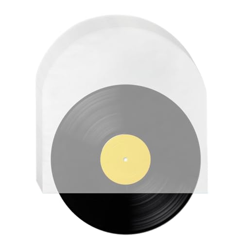 Vinyl Inner Sleeve - 50 Inner Record Sleeves, Record Protective Sleeves | Vinyl Record Inner Sleeves, LP Record Inner Sleeves Covers, Round Bottom Sleeves Covers for Vinyl Record, Translucent von Generic