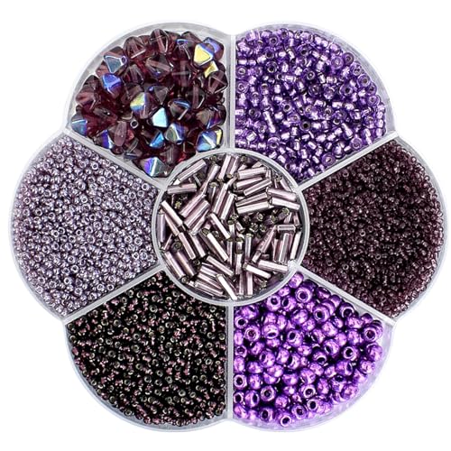Violette gemischte tschechische Glasperlen zur Herstellung von Armbändern, Halsketten, Ohrringen, Schlüsselanhängern und Kleidungsdekorationen. von Generic