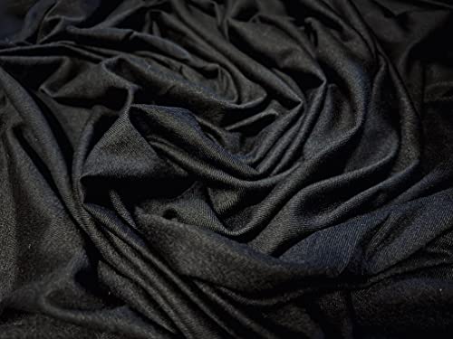 Viskose-Spandex-Stoff (Elasthan), Single Jersey, Meterware, 170 cm breit, Schwarz von Generic