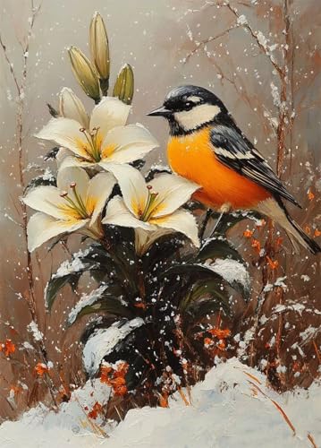 Vogel Diamond Painting Erwachsene, Diamond Painting Blume Crystal Art Muster 5D DIY Quadratische Steine Vollbohrer Mosaik Bastelset Erwachsene für Home Deko Wohnzimmer, Geschenke 100x135cm -bby250753 von Generic
