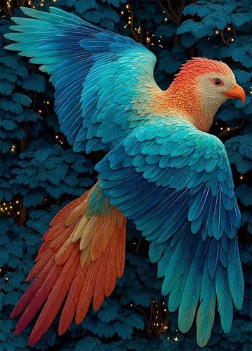 Vogel Diamond Painting Erwachsene, Diamond Painting Tier Crystal Art Muster 5D DIY Quadratische Steine Vollbohrer Mosaik Bastelset Erwachsene für Home Deko Wohnzimmer, Geschenke 60x80cm -bby2507SL von Generic