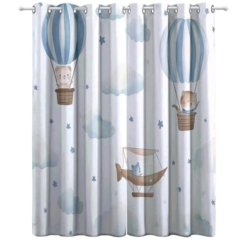 Vorhänge Aquarell Heißluftballons mit Ösen Blickdichte Gardinen Hellblau Blackout Curtain Thermovorhang für Kinder Teens, Weich Schlafzimmer Wohnzimmer Verdunklungsvorhänge 2er Set B 150 x H 166 cm Vorhänge Aquarell Heißluftballons mit Ösen Blickdichte Gardinen Hellblau Blackout Curtain Thermovorhang für Kinder Teens, Weich Schlafzimmer Wohnzimmer Verdunklungsvorhänge 2er Set B 150 x H 166 cm von Generic