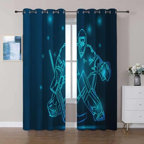 Vorhang Blickdicht Eishockey Ösen Vorhang 2Er Set B75 x H166 cm Verdunkelungsvorhang Blickdicht Gardinen Kinderzimmer Schlafzimmer Wohnzimmer Thermovor Vorhang Blickdicht Eishockey Ösen Vorhang 2Er Set B75 x H166 cm Verdunkelungsvorhang Blickdicht Gardinen Kinderzimmer Schlafzimmer Wohnzimmer Thermovor von Generic