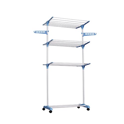Wäscheständer, dreilagig, Verstellbarer Wäscheständer, Wäschetrockner aus Edelstahl, zweipolig, zum Aufhängen und Trocknen von Wäsche, Faltbarer Wäscheständer Wäscheständer, dreilagig, Verstellbarer Wäscheständer, Wäschetrockner aus Edelstahl, zweipolig, zum Aufhängen und Trocknen von Wäsche, Faltbarer Wäscheständer von Generic