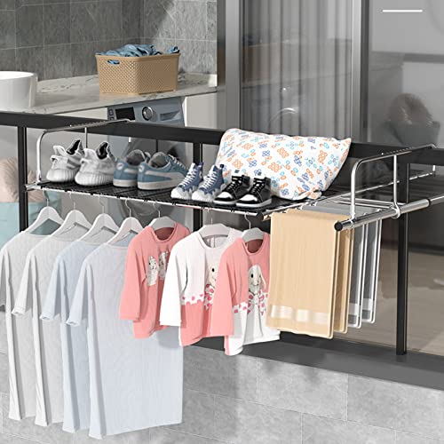 Wäscheständer für den Innenbereich, zusammenklappbar, für den Balkon, einziehbarer, zusammenklappbarer Wäscheständer, Kleiderbügel für den Innen- und Außenbereich, platzsparender Wäscheständer aus Ed Wäscheständer für den Innenbereich, zusammenklappbar, für den Balkon, einziehbarer, zusammenklappbarer Wäscheständer, Kleiderbügel für den Innen- und Außenbereich, platzsparender Wäscheständer aus Ed von Generic