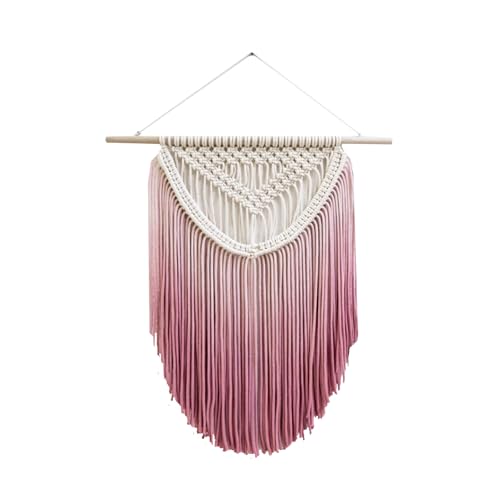 Wand hängende Gapstry Pink handgefertigt gewebtes Baumwollgarn Seiltürstüre für Schlafzimmer Fenster Wohnzimmer Home Hochzeit Hintergrund Dekore 50 * 80cm von Generic