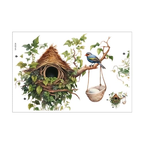 Wandaufkleber, Baumzweig mit Vögeln, Wandtattoo, PVC-Tapete für Zuhause, Büro, Esszimmer Wandaufkleber, Baumzweig mit Vögeln, Wandtattoo, PVC-Tapete für Zuhause, Büro, Esszimmer von Generic