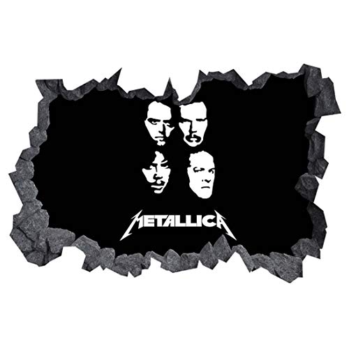 Wandaufkleber, Metallica-Design, 3D-Loch in der Wand, selbstklebend, 125cm x 83cm von Generic