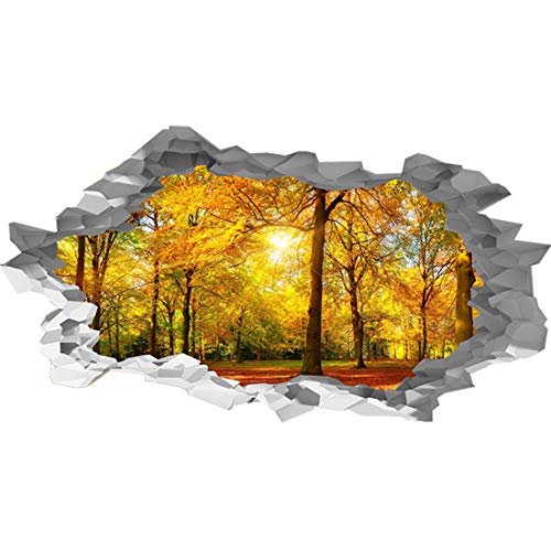 Wandtattoo, Motiv Bäume in Sonne, Herbst, 3D-Loch in der Wand, 145cm x 79cm von Generic