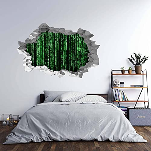 Wandtattoo, Motiv: The Matrix Movie Hacker, 3D-Effekt, 125 x 83 cm von Generic