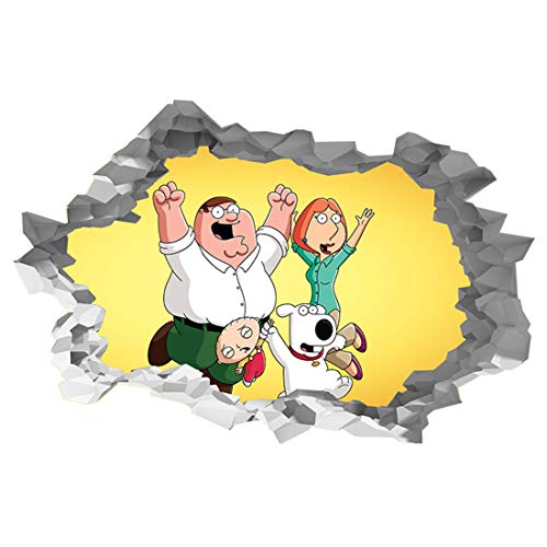 Wandtattoo / Wandaufkleber, Motiv: Family Guy, 3D-Loch in der Wand, selbstklebend, 85cm x 56cm von Generic