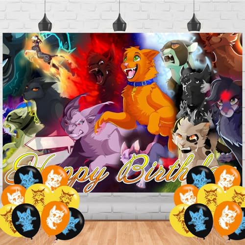 Warriors Cats Geburtstagsparty-Hintergrund, 12,7 x 7,6 cm, Orange, Schwarz, Weiß, Fantasie-Katzen-Thema, Innenbereich, 18 Luftballons, Wandhalterung, rechteckiges Banner Warriors Cats Geburtstagsparty-Hintergrund, 12,7 x 7,6 cm, Orange, Schwarz, Weiß, Fantasie-Katzen-Thema, Innenbereich, 18 Luftballons, Wandhalterung, rechteckiges Banner von Generic