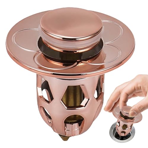 Waschbecken Pop-up Kanalisation | 1.1 1.5" Becken Sink Kanalisation,Kein Überlauf Bounce Core Push-Typ Konverter Waschbecken Ablaufschraube mit Korb für Waschbecken im Bad von Generic
