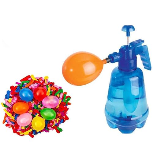 Wasserballonpumpe - Luft- und Wasserballon -Inflator | Ballonmaschine | 2 in 1 Luftwasserbombenballons Pumpe | Handballons Füllstoff mit 500 Luftballons | Wasser Spaß für Kinder im Freien von Generic