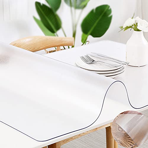 Wasserdichter Tischschutz, starker, transparenter Tischschutz, 3 mm dick, transparente Tischdecke mit runden Ecken, Matte Oberfläche und Glatte Unterseite, für Tisch oder Bodenmatte (150 x 3 von Generic