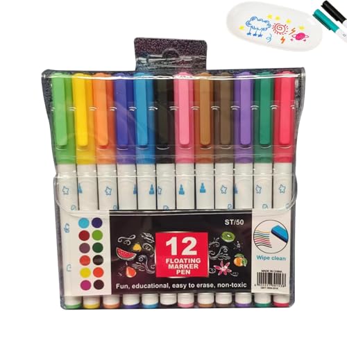 Wasserfarbenstift, Aquarell-Pinselmarker, 12 x Marker für Whiteboard auf Wasserbasis – Zeichenmarker, wasserdicht, schnell trocknend, künstlerische Stifte für Keramik von Generic