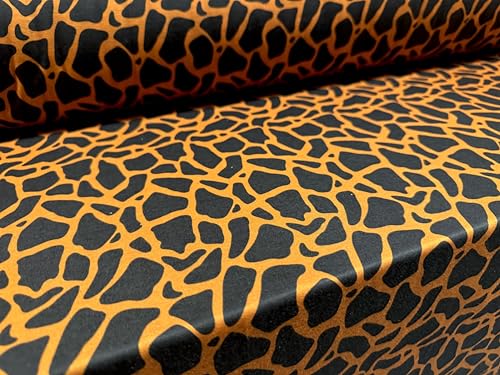 Weicher Jerseystoff, Meterware, Giraffenmotiv, Braun und Orange von Generic