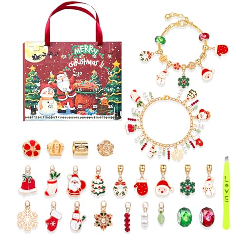 Weihnachten - Adventskalender, Armbänder | Adventskalender für 2024, Schmuckbastelset für Bettelarmbänder mit Weihnachts-Countdown-Kalender, 22 Cha Perlen Weihnachten - Adventskalender, Armbänder | Adventskalender für 2024, Schmuckbastelset für Bettelarmbänder mit Weihnachts-Countdown-Kalender, 22 Cha Perlen von Generic